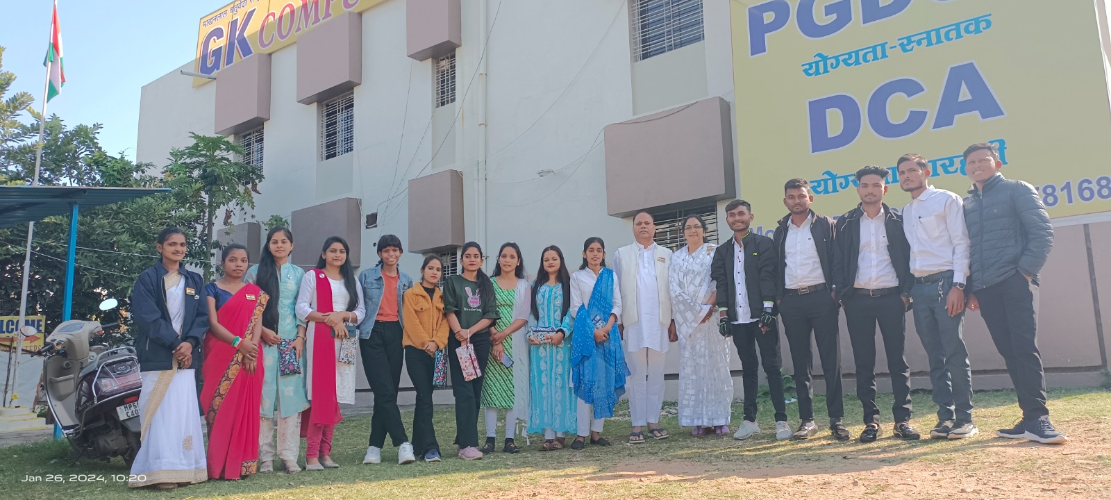 Batch photo outside institute — Republic Day 2024